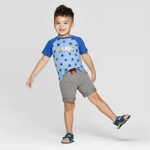 Toddler Boys – 2pc Raglan T-Shirt and Shorts Set